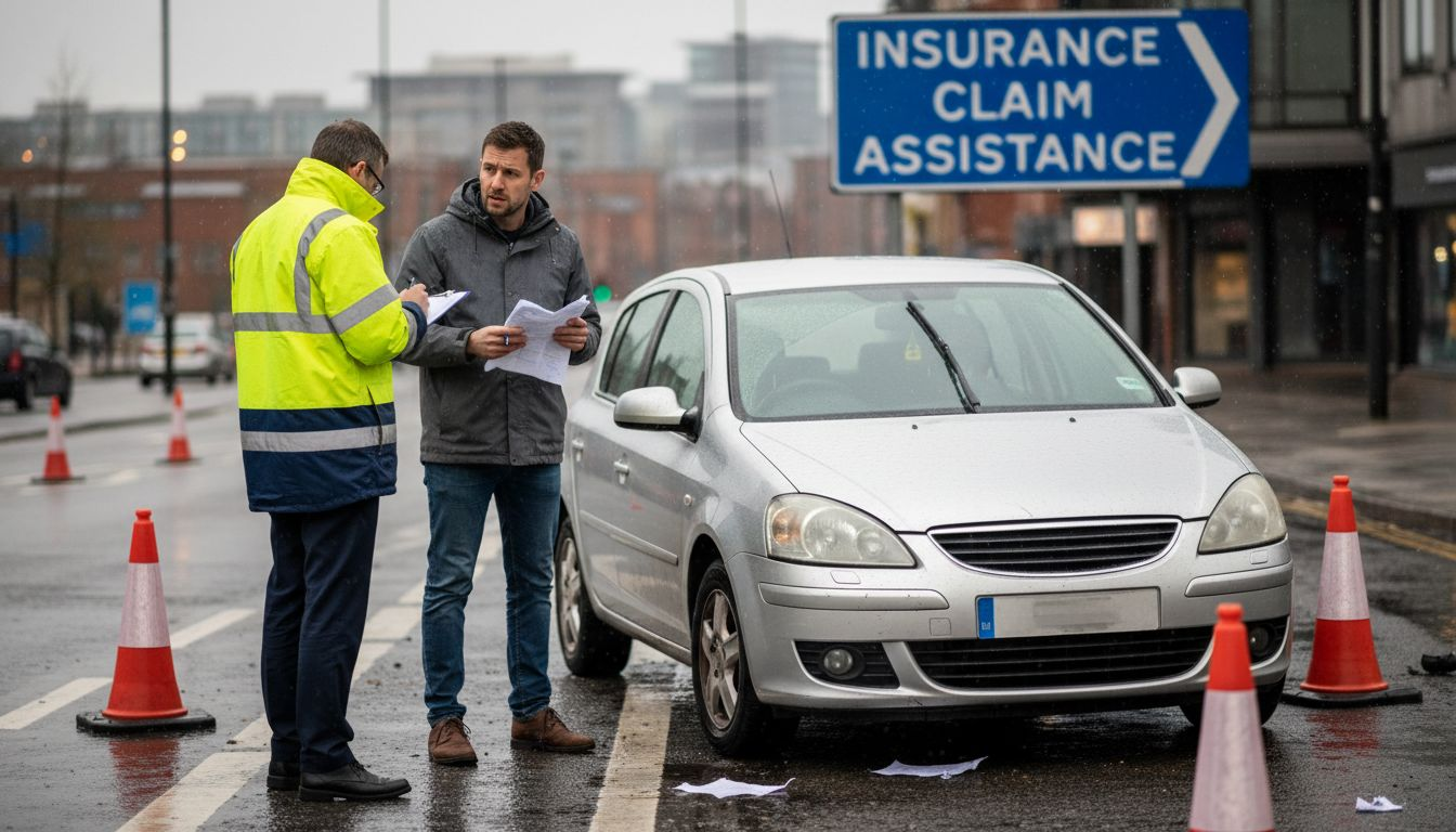 UK driver discussing car accident insurance
