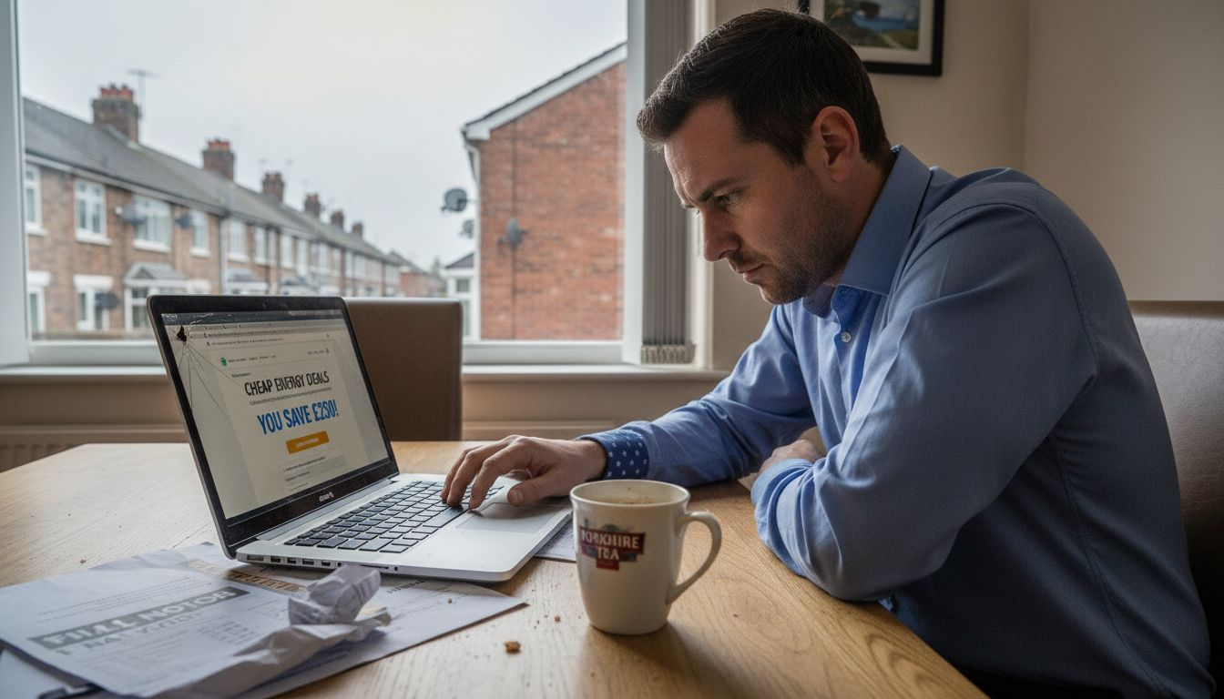 UK consumer using price comparison site at home